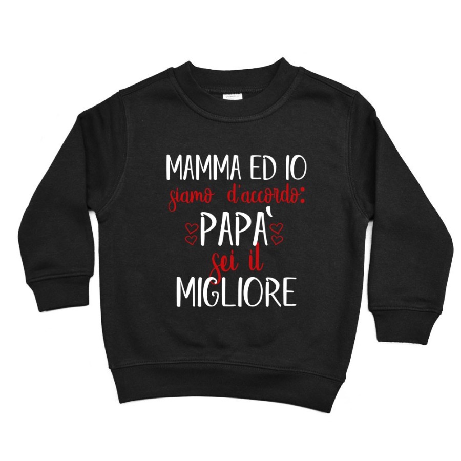 Felpa bambino mamma ed io siamo d'accordo papà sei il migliore Per il papà