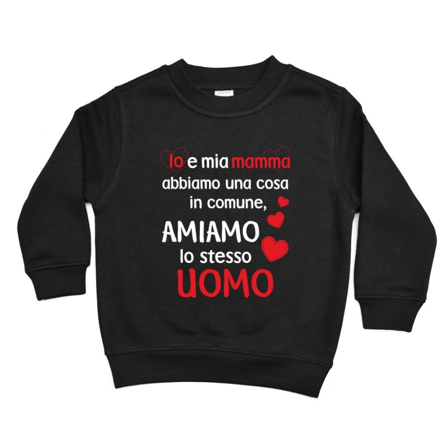 Felpa bambino io e mamma abbiamo una cosa in comune amiamo lo stesso uomo Per il papà