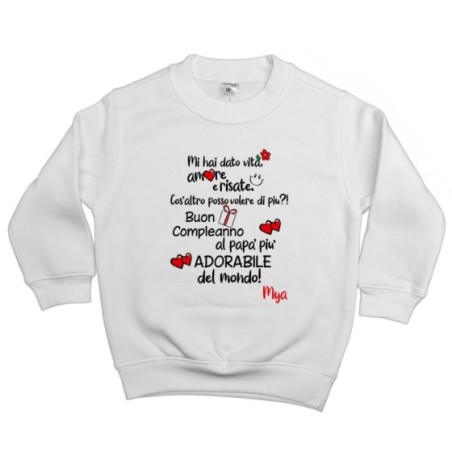 Felpa bambino personalizzata con nome buon compleanno al...