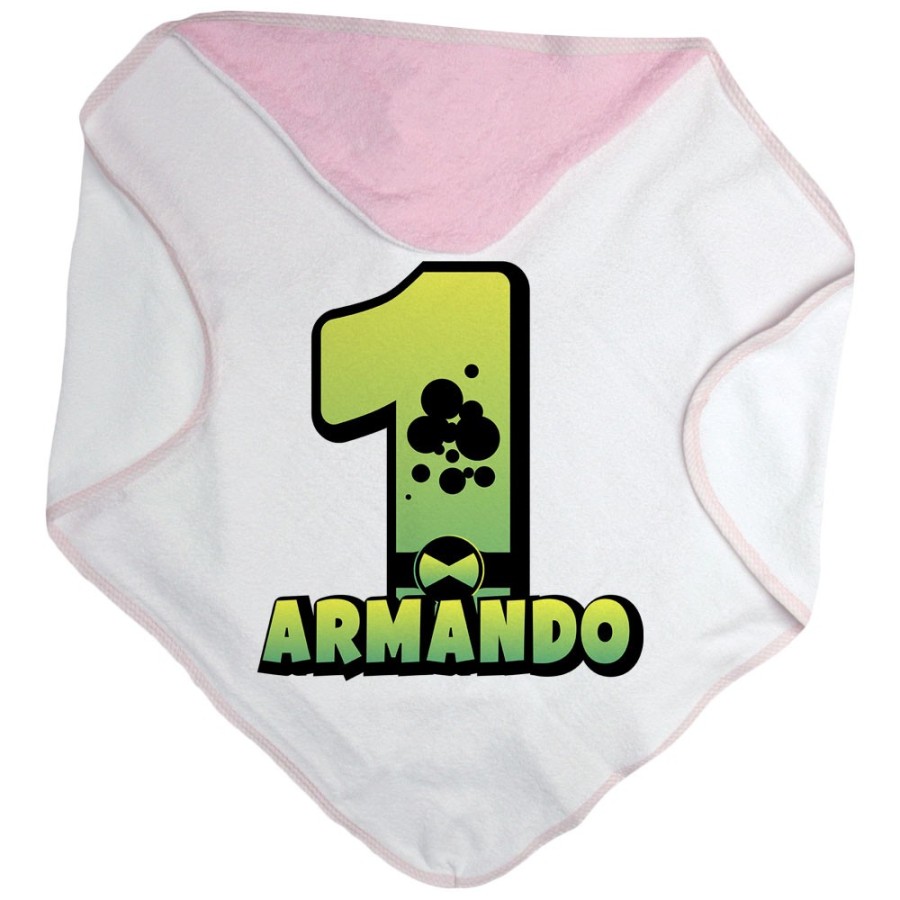 Accappatoio neonato personalizzato con nome festa a tema ben 10 Compleanno
