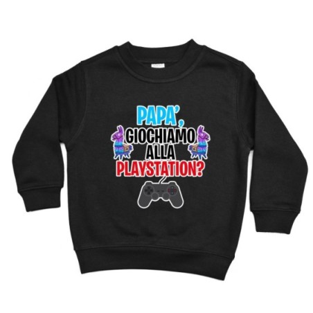 Felpa bambino papà giochiamo alla playstation