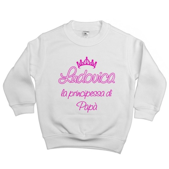 Felpa bambino personalizzata con nome il principe la principessa di papà e corona Per il papà