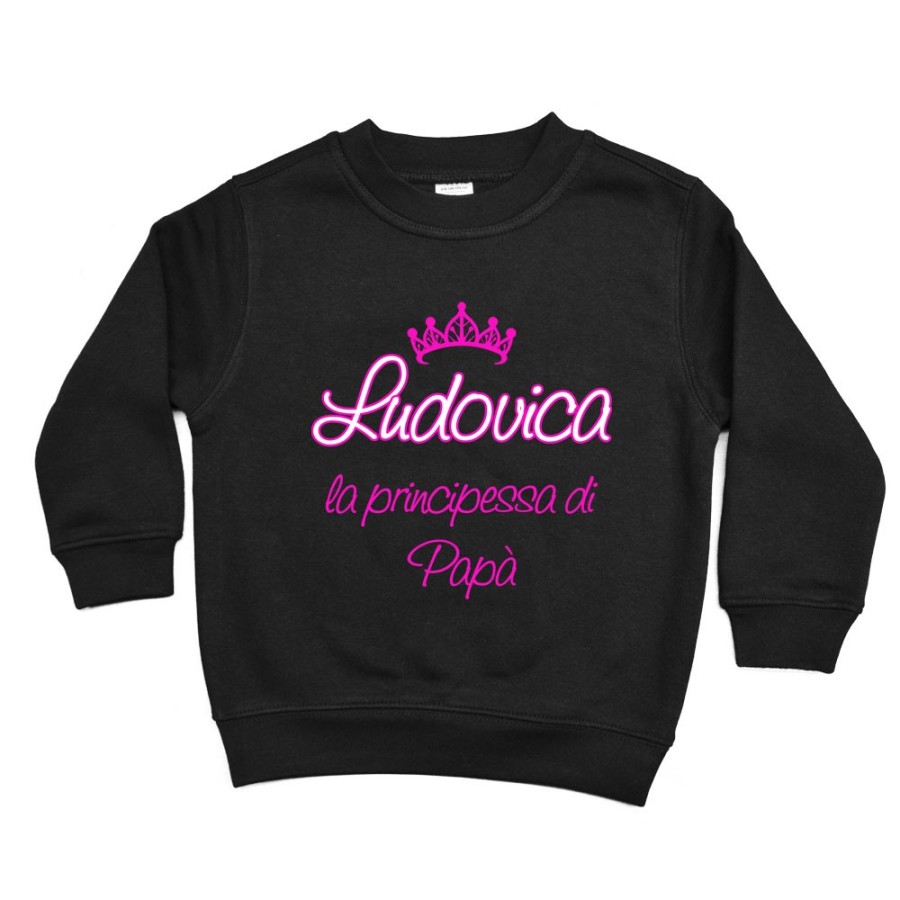 Felpa bambino personalizzata con nome il principe la principessa di papà e corona Per il papà