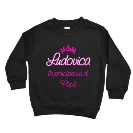 Felpa bambino personalizzata con nome il principe la principessa di papà e corona Per il papà