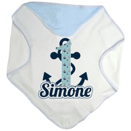 Accappatoio neonato personalizzato con nome festa a tema ancora Compleanno