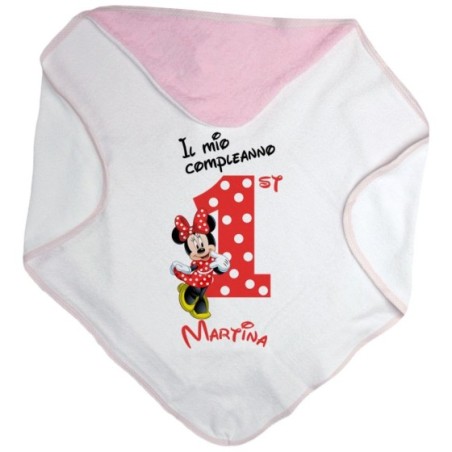 Accappatoio neonato personalizzato con nome festa a tema...