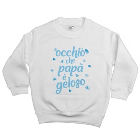 Felpa bambino occhio che papà è geloso con cuori e stelle