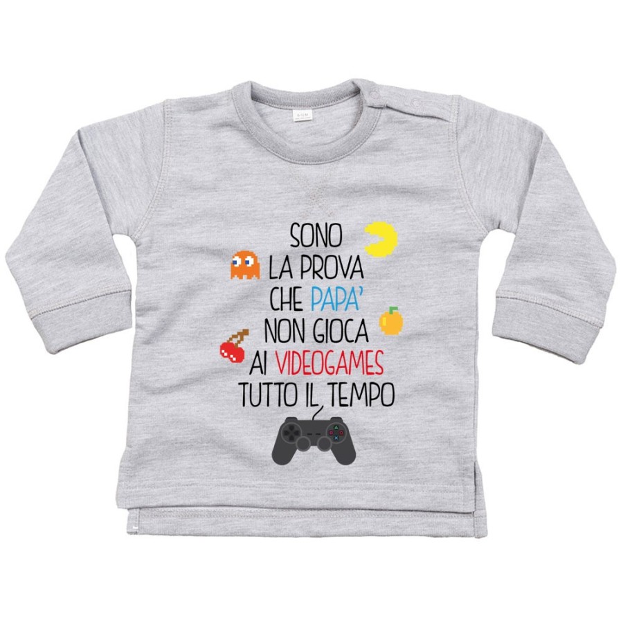 Felpa neonato sono la prova che papà non gioca ai videogames tutto il tempo Per il papà