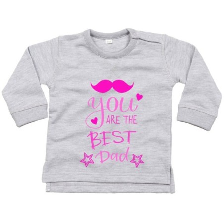 Felpa neonato you are the best dad mustache