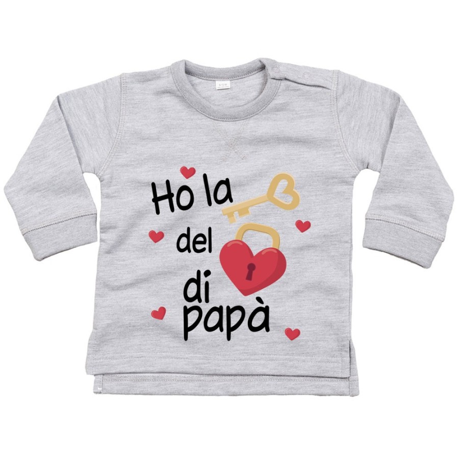 Felpa neonato ho la chiave del cuore di papà Per il papà