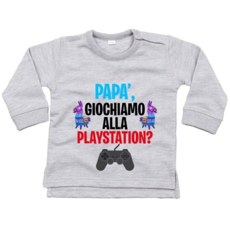 Felpa neonato papà giochiamo alla playstation