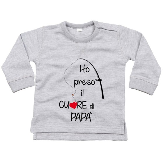 Felpa neonato ho preso il cuore di papà Per il papà