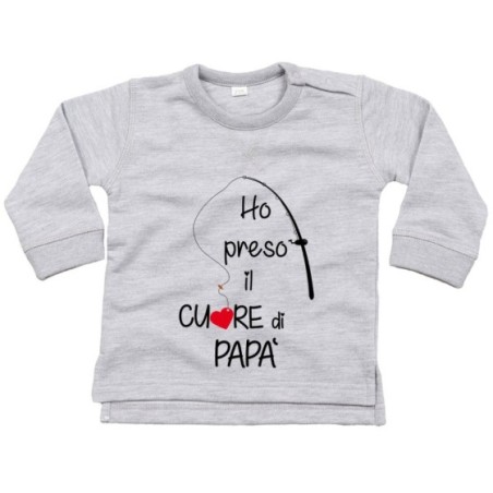 Felpa neonato ho preso il cuore di papà