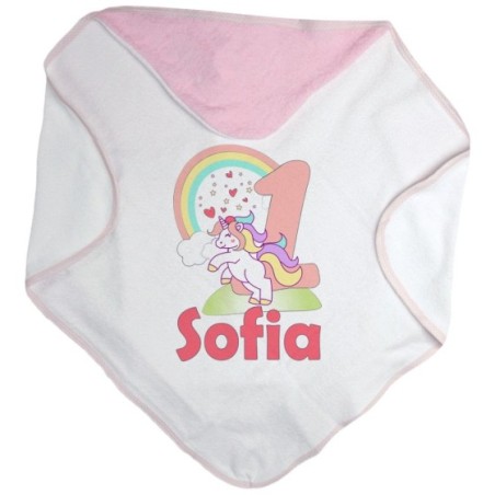 Accappatoio neonato personalizzato con nome festa a tema...