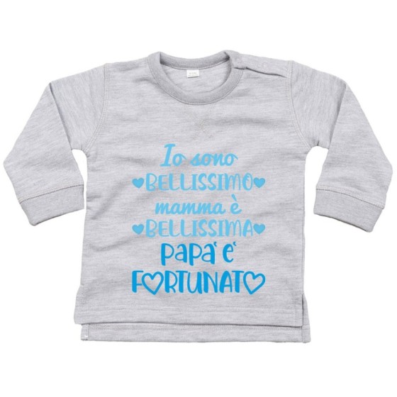 Felpa neonato io sono bellissimo mamma è bellissima papà è fortunato Per il papà