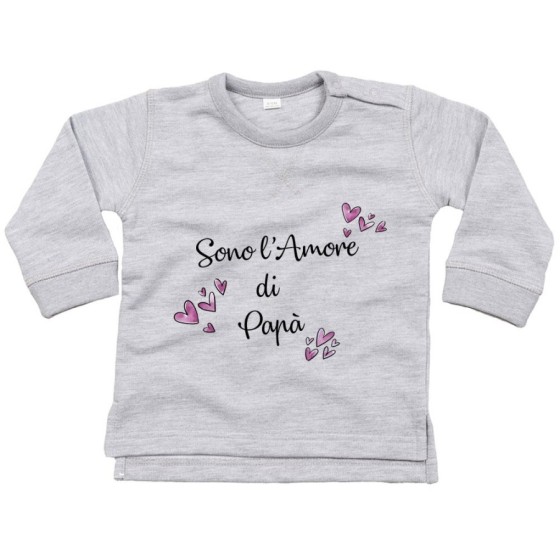 Felpa neonato sono l'amore di papà cuori watercolor Per il papà