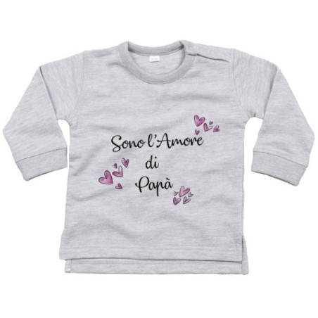 Felpa neonato sono l'amore di papà cuori watercolor Per il papà