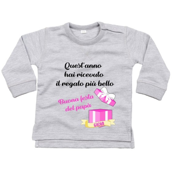 Felpa neonato personalizzata con nome papà quest'anno hai ricevuto il regalo più bello Per il papà