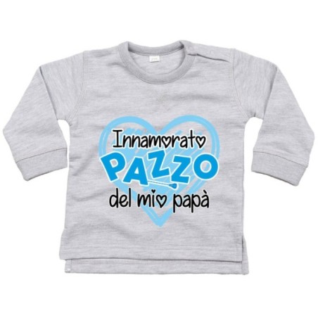 Felpa neonato innamorato pazzo del mio papà