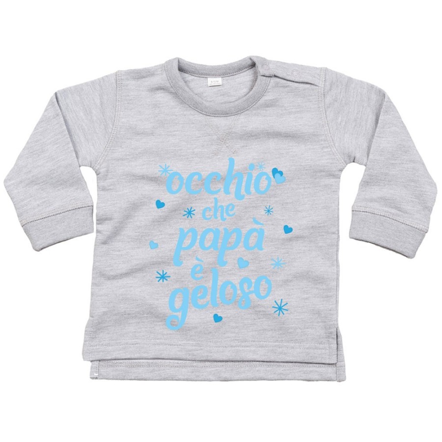 Felpa neonato occhio che papà è geloso con cuori e stelle Per il papà