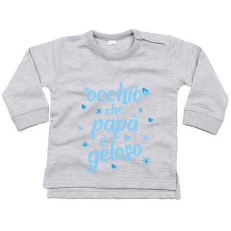 Felpa neonato occhio che papà è geloso con cuori e stelle