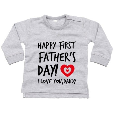 Felpa neonato happy first father's day i love you daddy