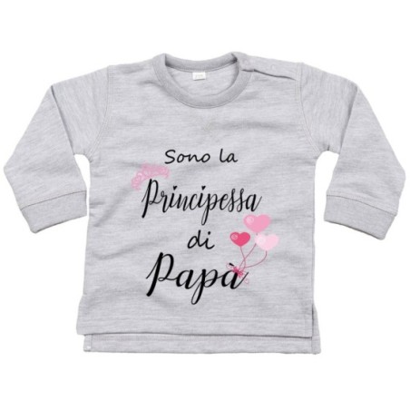 Felpa neonata sono la principessa di papà