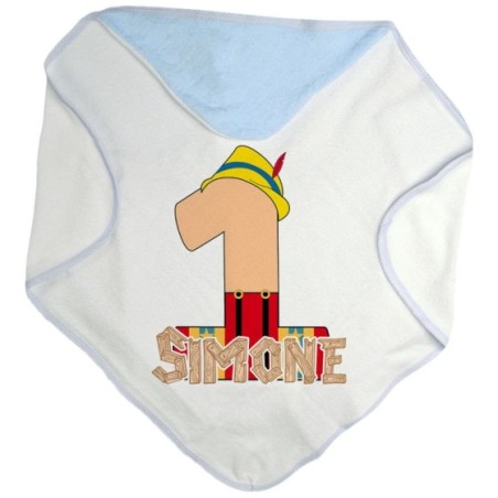 Accappatoio neonato personalizzato con nome festa a tema...