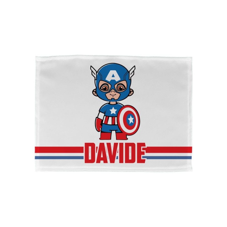 Tovaglietta personalizzata con nome baby captain america Cartoon