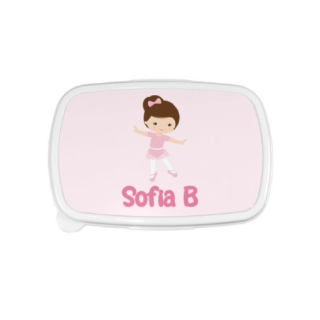 Porta pranzo personalizzato con nome ballerina castana