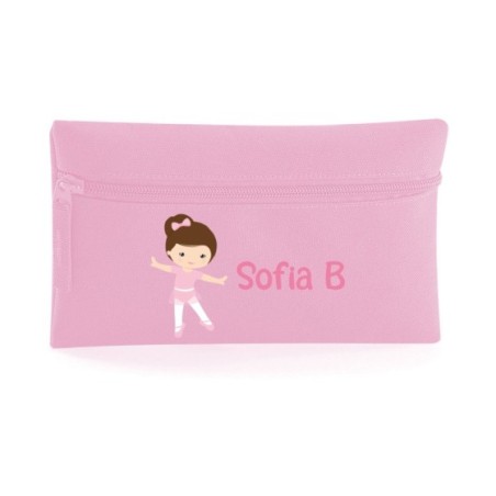 Astuccio personalizzato con nome ballerina castana