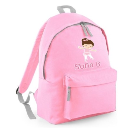 Zaino personalizzato con nome ballerina castana