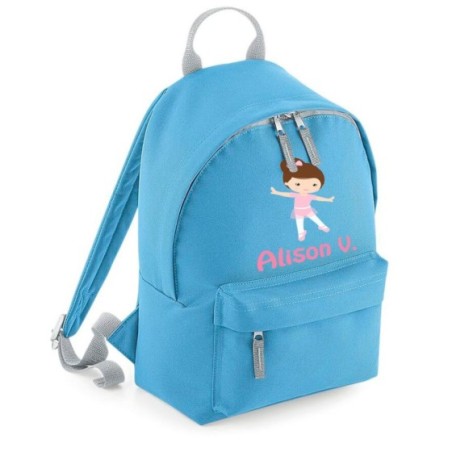 Zaino personalizzato con nome ballerina castana Danza