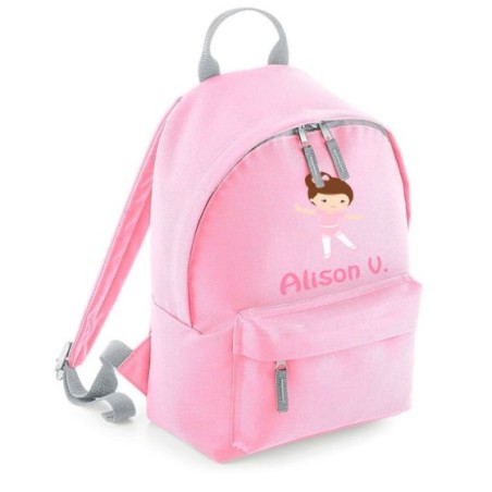 Zaino personalizzato con nome ballerina castana Danza