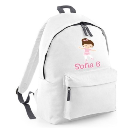 Zaino personalizzato con nome ballerina castana Danza
