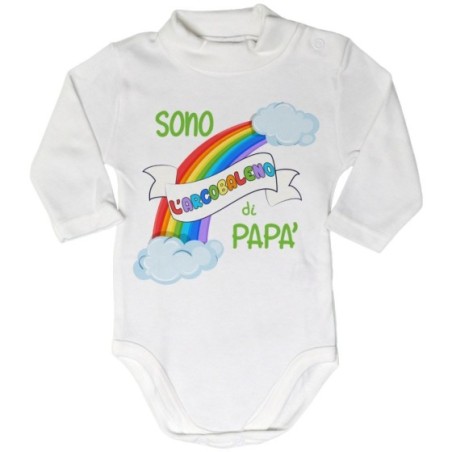 Body lupetto neonato sono l'arcobaleno di papà