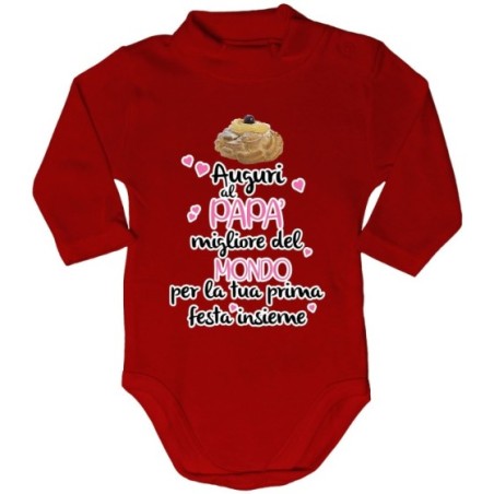 Body lupetto neonato zeppola auguri al papà migliore del mondo per la tua prima festa insieme Per il papà