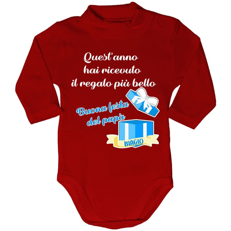 Body lupetto neonato personalizzato con nome papà quest'anno hai ricevuto il regalo più bello Per il papà