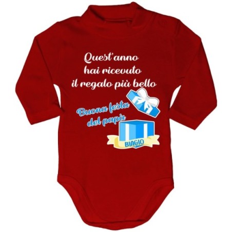 Body lupetto neonato personalizzato con nome papà quest'anno hai ricevuto il regalo più bello Per il papà