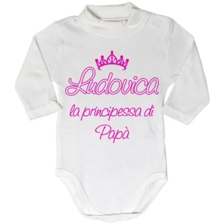 Body lupetto neonato personalizzato con nome il principe...