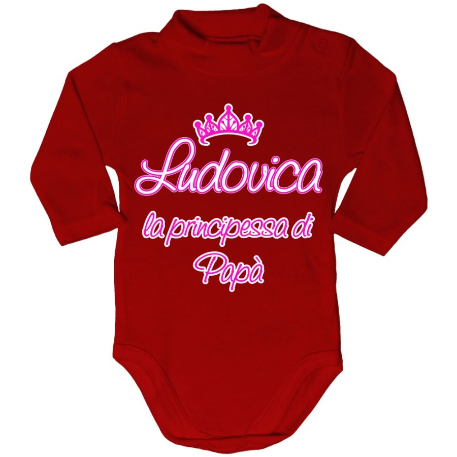 Body lupetto neonato personalizzato con nome il principe la principessa di papà e corona Per il papà