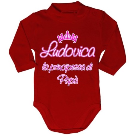 Body lupetto neonato personalizzato con nome il principe la principessa di papà e corona Per il papà