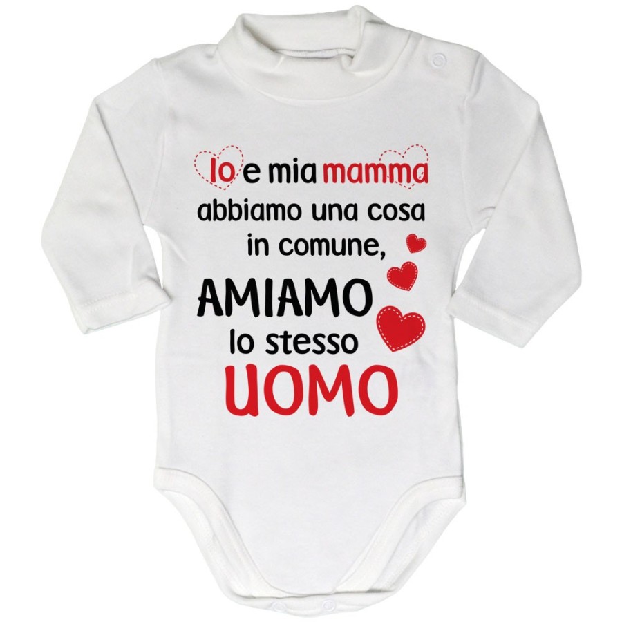 Body lupetto neonato io e mamma abbiamo una cosa in comune amiamo lo stesso uomo Per il papà