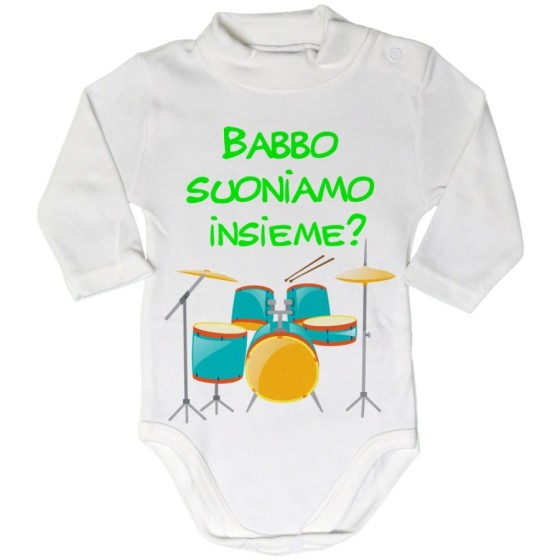 Body lupetto neonato babbo suoniamo insieme Per il papà