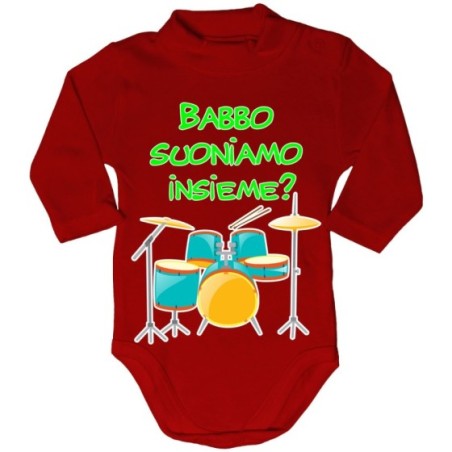 Body lupetto neonato babbo suoniamo insieme Per il papà