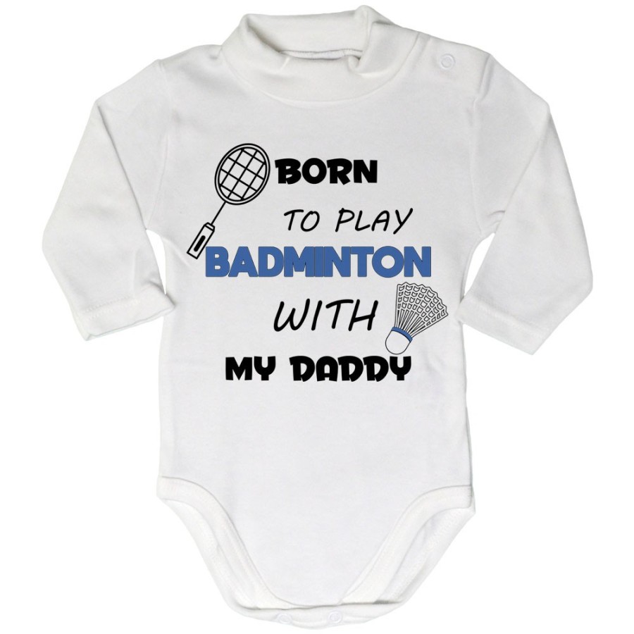 Body lupetto neonato born to play badminton with my daddy Per il papà