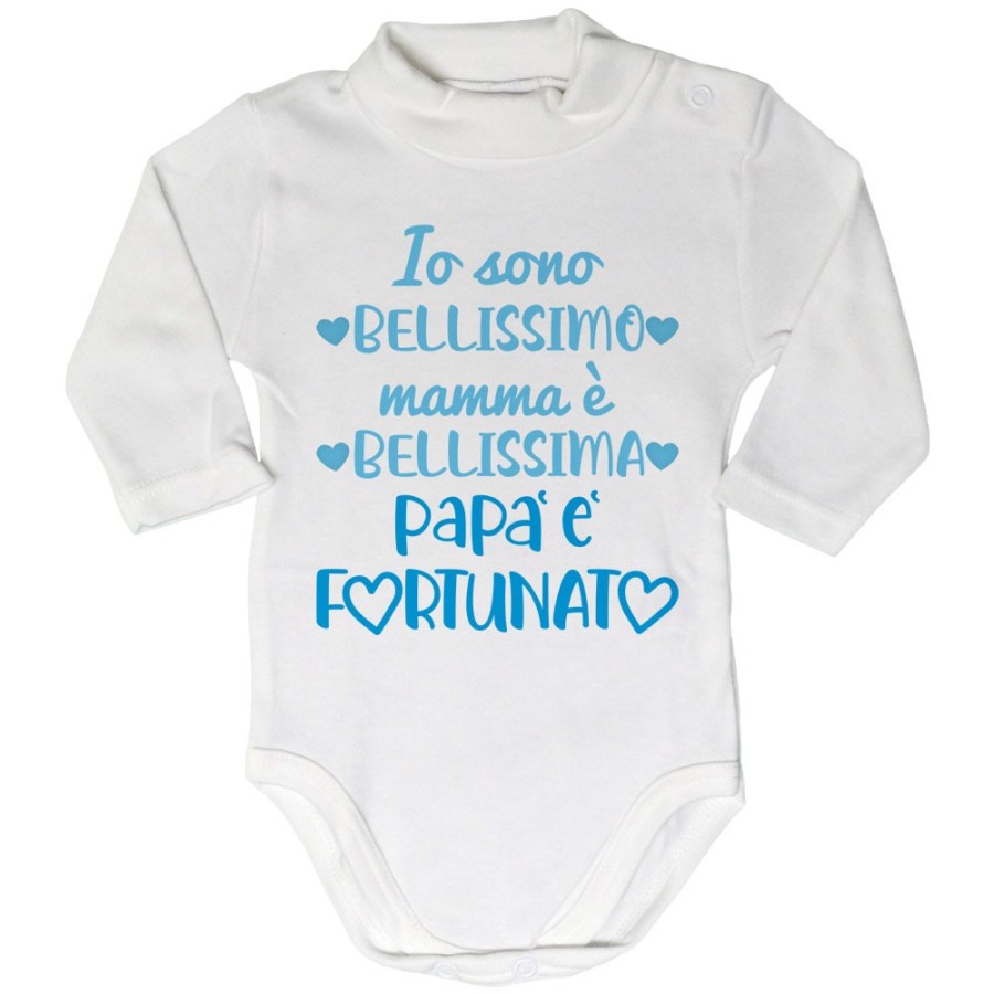 Body lupetto neonato io sono bellissimo mamma è bellissima papà è fortunato Per il papà