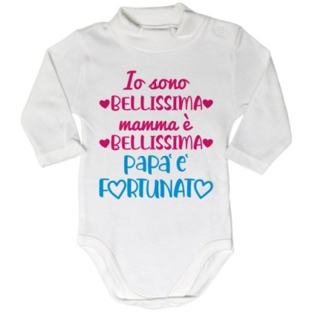 Body lupetto neonato io sono bellissimo mamma è bellissima papà è fortunato Per il papà
