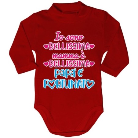 Body lupetto neonato io sono bellissimo mamma è bellissima papà è fortunato Per il papà