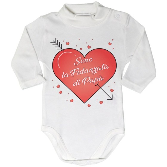 Body lupetto neonata sono la fidanzata di papà con cuori Per il papà